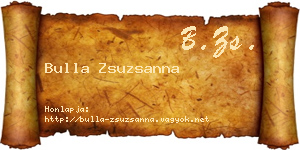 Bulla Zsuzsanna névjegykártya